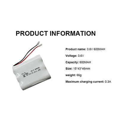 खरीदें रिचार्जेबल निकेल कैडमियम बैटरी 800mAh 3.6v 600mah Nicd बैटरी online manufacture