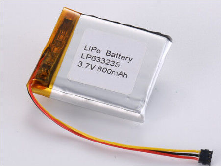 खरीदें LP633235 3.7V 800MAH Li-polymer Battery CE Certified for -20°C To 60°C Industrial Applications ऑनलाइन निर्माण