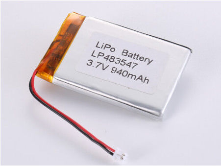 खरीदें LP483547 3.7V 940MAH Lithium Polymer Battery with ROHS Certification and Wide Temperature Range ऑनलाइन निर्माण