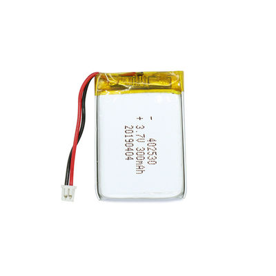 अनुकूलित लिथियम पॉलिमर बैटरी पैक 3.7v 300mah LiPo बैटरी 402530