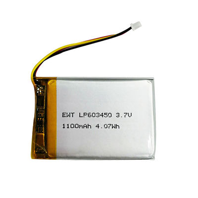 ब्लैक लिथियम पॉलिमर बैटरी रिचार्जेबल 3.7v 1100mah लिपो बैटरी पैक