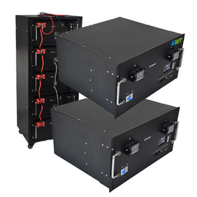 औद्योगिक स्थिर मामला 5U 48V 100AH लिथियम लौह फॉस्फेट बैटरी पैक काला जलरोधी और धूलरोधी