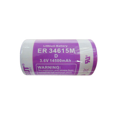 ER34615m लिथियम बैटरी प्राथमिक 14500mAh Li Socl2 3.6V बैटरी