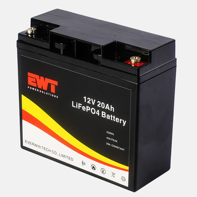 बैकअप पावर के लिए लंबी चक्र अवधि 12V 20Ah लिथियम आयरन फॉस्फेट बैटरी