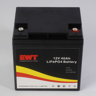 अनुकूलित आउटडोर बड़े 12V 40AH Lifepo4 बैटरी धूल और पानी संरक्षण के साथ 14.6V इनपुट वोल्टेज