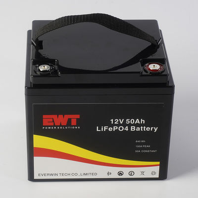 सौर प्रणाली के लिए 12V 50AH LiFePO4 बैटरी पैक काला या सफेद ABS केस रंग