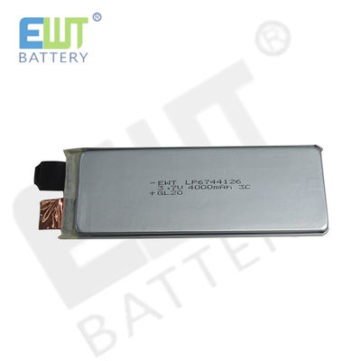 एक ग्रेड लिथियम पॉलिमर बैटरी LP6744126 3.7V 4000mAh 3C 1 महीने के लिए डिस्चार्ज सुरक्षा सुरक्षा सुविधाएँ