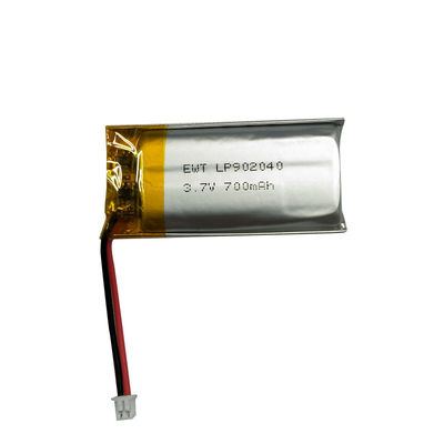 LP902040 3.7V 700MAH प्रिज्मेटिक पॉलिमर लिथियम बैटरी अनुकूलन योग्य और समर्थित फैक्टरी OEM/ODM
