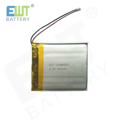 नाममात्र वोल्टेज 3.7V लिथियम पॉलीमर बैटरी LP484450 3.7V 900mAh डिस्चार्ज के लिए ग्रेड ए