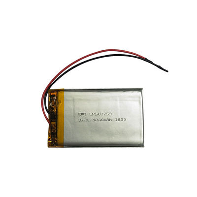 LP503759 3.7V 1200mAh ली-पॉलिमर पावर सेल 1C के अधिकतम चार्जिंग करंट के साथ