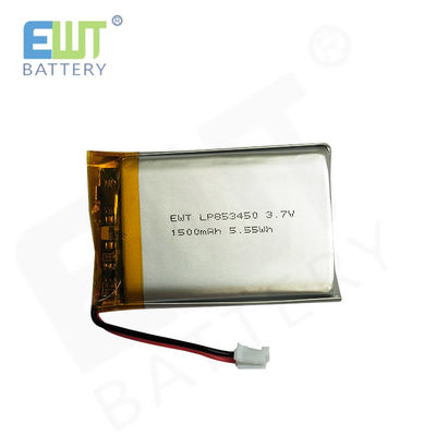 LP853450 3.7V 1500MAH अधिकतम चार्जिंग करंट 1C के साथ ली-पॉलिमर पावर सेल