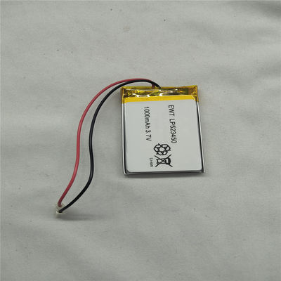 पीसीएम LP523450 3.7V 1000mAh स्थिर और सुरक्षित प्रदर्शन के साथ उच्च क्षमता वाले लिपो पैक