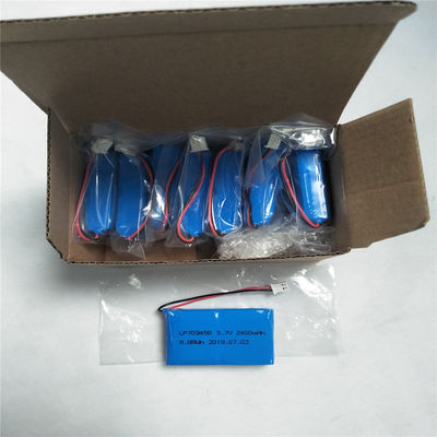 LP703450 3.7V 2400mAh लिथियम पॉलिमर रिचार्जेबल बैटरी हवाई या समुद्री परिवहन के लिए