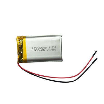 LP703048 3.7V 1000mAh लिथियम पॉलिमर रिचार्जेबल बैटरी