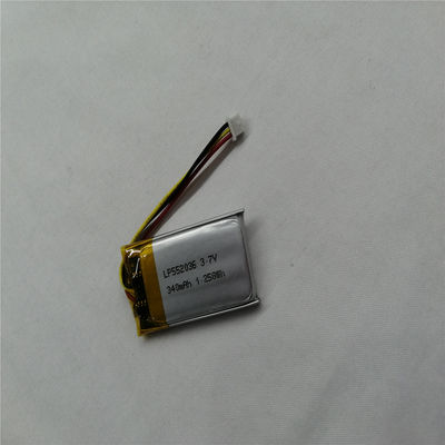 आपातकालीन बैकअप पावर के लिए लिथियम पॉलिमर रिचार्जेबल बैटरी LP552036 3.7V 340mAh