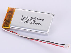LP402035 3.7V 220MAH 1S1P बहुलक लिथियम आयन रिचार्जेबल सेल उच्च दर प्रकार लंबे समय तक चलने वाले प्रदर्शन और उचित निपटान के लिए
