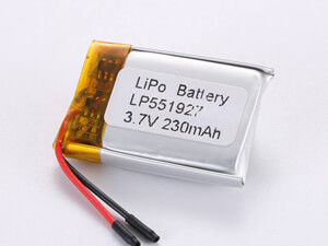 औद्योगिक और वाणिज्यिक 3.7V 230MAH 500 चक्र लघु सर्किट संरक्षण LP551927 के साथ लिथियम पॉलिमर रिचार्जेबल बैटरी