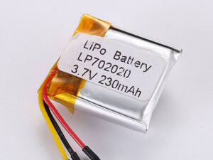 LP702020 3.7V 230MAH लिथियम पॉलिमर बैटरी Pcm-10C-65C भंडारण प्रकार के साथ