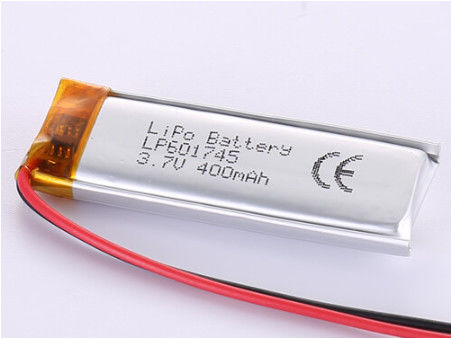 दीर्घकालिक ऊर्जा लिथियम कोबाल्ट ऑक्साइड LP601745 3.7V 400MAH बैटरी 12 महीने की गारंटी के साथ