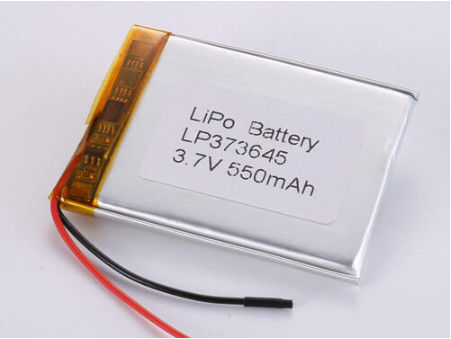 इलेक्ट्रॉनिक उत्पादों के लिए उच्च क्षमता 3.7V 550mah 1C डिस्चार्ज करंट लिथियम पॉलिमर बैटरी