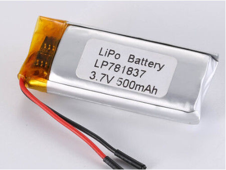 LP781837 3.7V 500MAH 1C निरंतर डिस्चार्ज करंट स्मार्टफोन के लिए लिथियम पॉलिमर बैटरी शुद्ध कोबाल्ट एनोड सामग्री अन्य