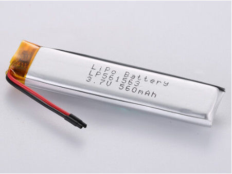 3.7V 560MAH JST कनेक्टर प्रकार लिथियम पॉलिमर रिचार्जेबल बैटरी 1C डिस्चार्ज करंट के साथ हल्के और टिकाऊ