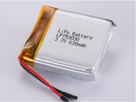 LP753030 3.7V 630MAH दीर्घकालिक प्रदर्शन के लिए सिल्वर लिथियम पॉलिमर बैटरी