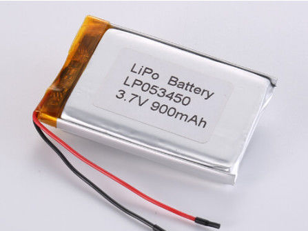 LP053450 3.7V 900MAH लिथियम आयन बैटरी निर्माता रासायनिक संरचना लिथियम पॉलिमर उच्च क्षमता लिपो पैक डिस्चार्ज तापमान -20°C से 60°C