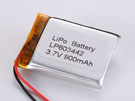 LP603442 3.7V 900MAH लिथियम आयन बैटरी निर्माता संरक्षित सर्किट और ग्रेड ए के साथ लिथियम पॉलिमर बैटरी