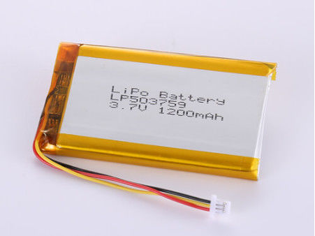 LP503759 3.7V 1200MAH ली आयन बैटरी निर्माता रिचार्जेबल उपकरणों के लिए चांदी