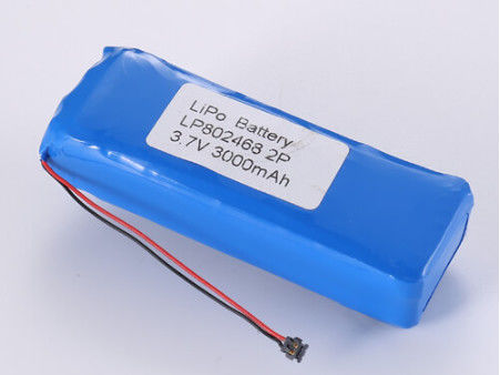 LP802468 3.7V 3000MAH ऊर्जा भंडारण के लिए लिथियम पॉलिमर बैटरी ओवरचार्ज संरक्षण JST/अनुकूलित