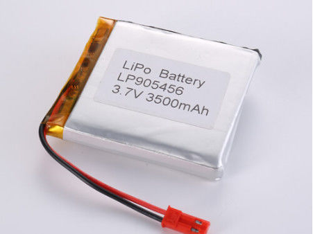 LP905456 3.7V 3500MAH लिथियम आयन बैटरी सुरक्षा सुविधाओं के साथ उच्च क्षमता लिपो पैक शॉर्ट सर्किट संरक्षण