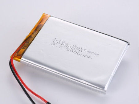LP755070 3.7V 3000MAH लिथियम पॉलीमर बैटरी निर्माता सीसी/सीवी चार्ज विधि और जेएसटी/अनुकूलित कनेक्टर प्रकार के साथ