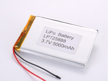 5000MAH LP725888 लिथियम पॉलिमर बैटरी उत्पाद निर्माताओं के लिए पूरी तरह से चार्ज वोल्टेज 3.7V