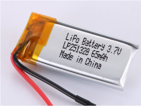 LP251328 3.7V 65MAH शॉर्ट सर्किट सुरक्षा पीसीबी सुरक्षा सुविधाओं और खुले वोल्टेज के साथ ली आयन बैटरी निर्माता