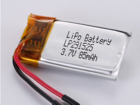 अतिप्रवाह संरक्षण शामिल LP291525 3.7V 85MAH तेजी से शिपिंग के लिए ली-आयन बैटरी