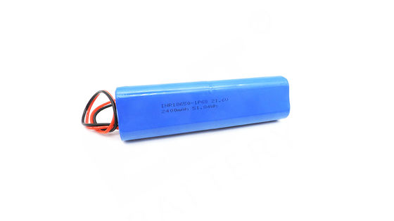 INR18650 21.6v 2400mah अनुकूलन योग्य तार कनेक्टर लिथियम आयन बैटरी पैक ABS केस और बेलनाकार कोशिकाओं के साथ